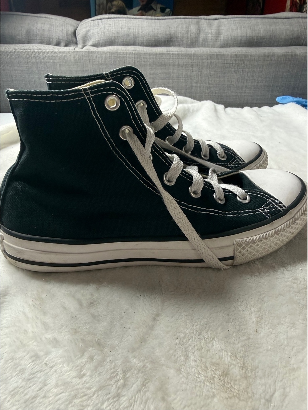 Converse All Star Youth Black High Top Sneakers Size 3 US - Picture 3 of 6